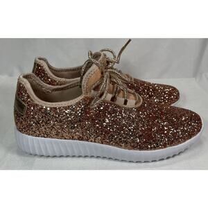 Sparkly Rose Gold Sneakers/Tennis Shoes size 7 - Forever brand NEW IN BOX